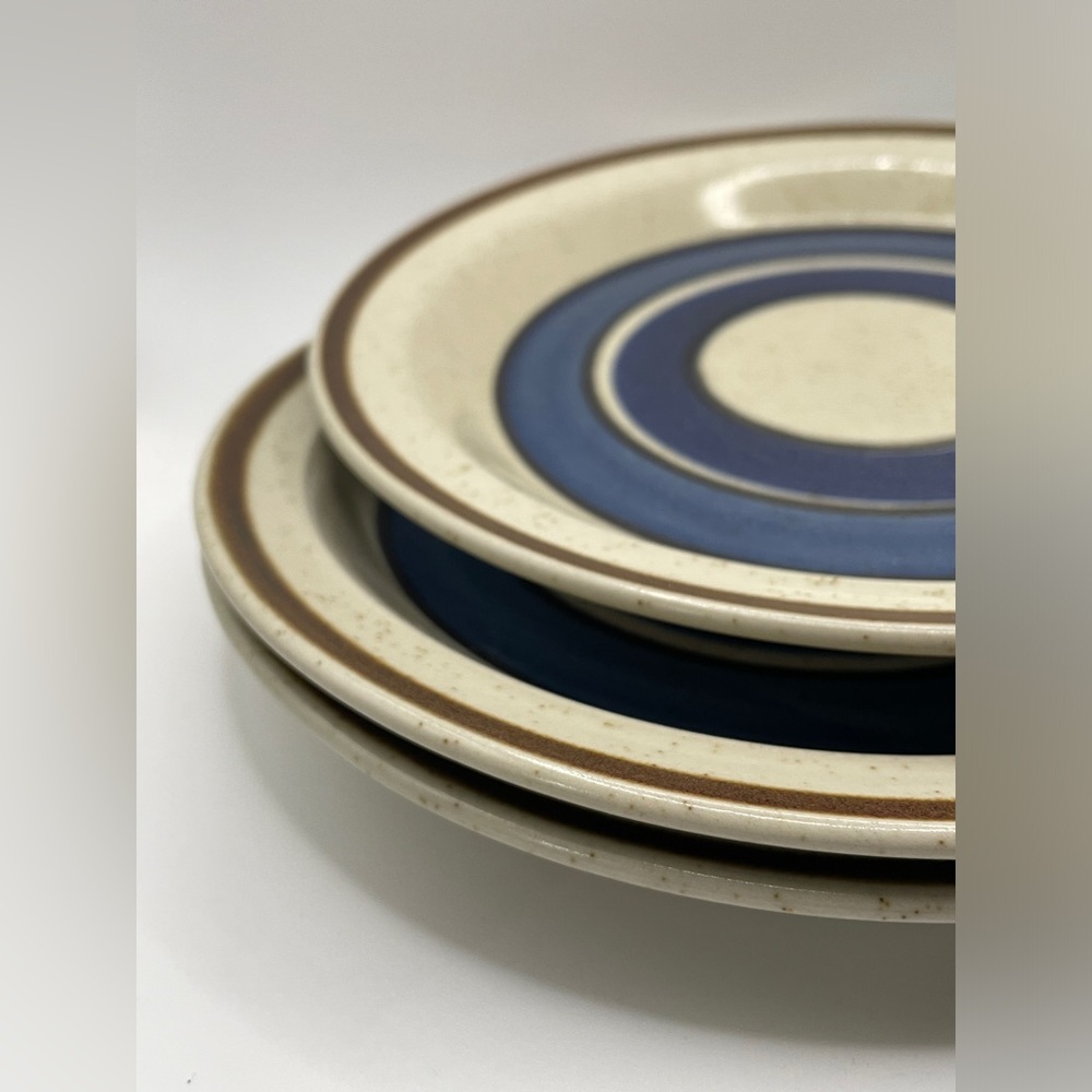 Vintage Set of 3 Premiere Jeweltones Sapphire Plates – 8" – Made in Japan